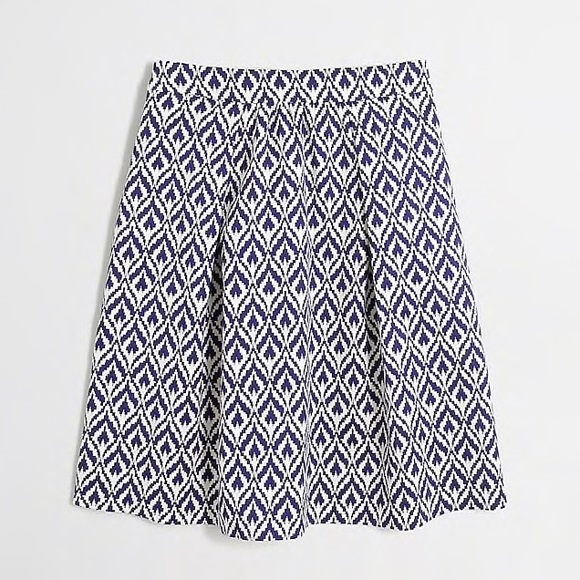 J. Crew Factory Dresses & Skirts - J. Crew Factory Navy & White Ikat Jacquard Skirt